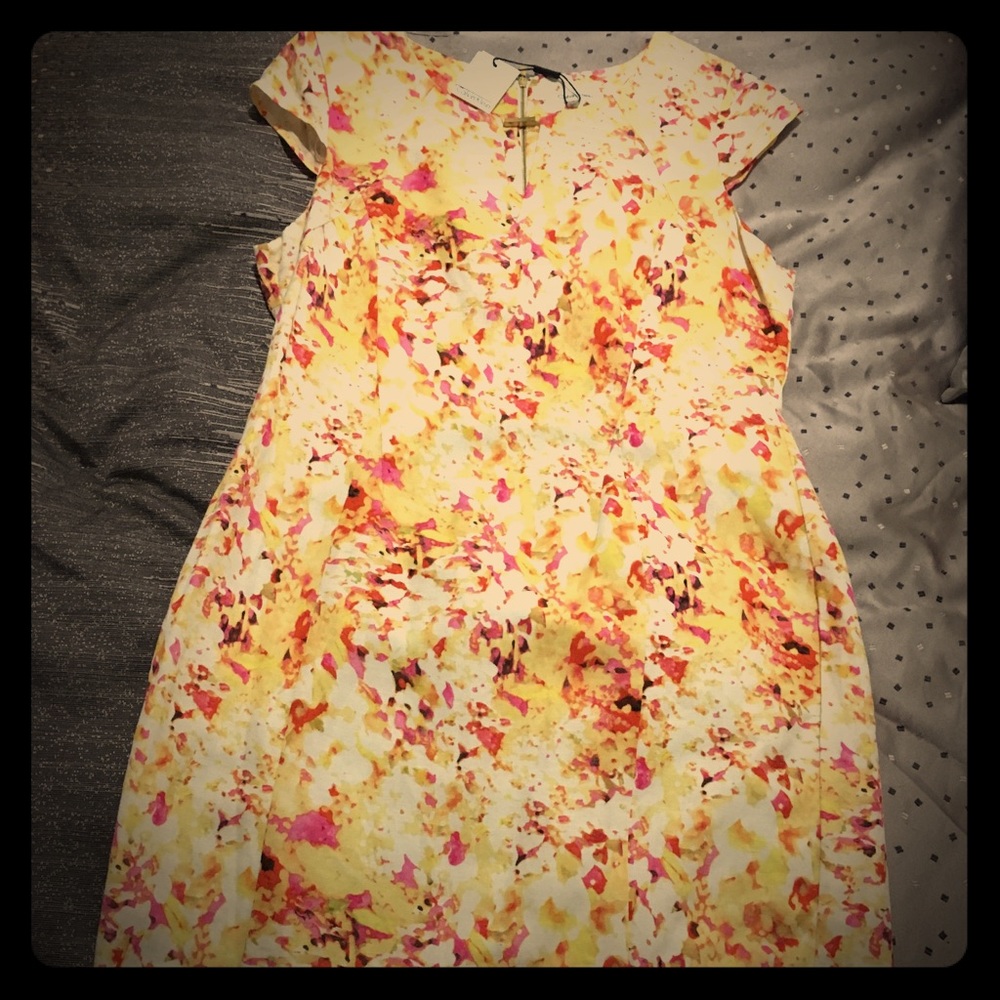 Calvin Klein watercolor sheath dress